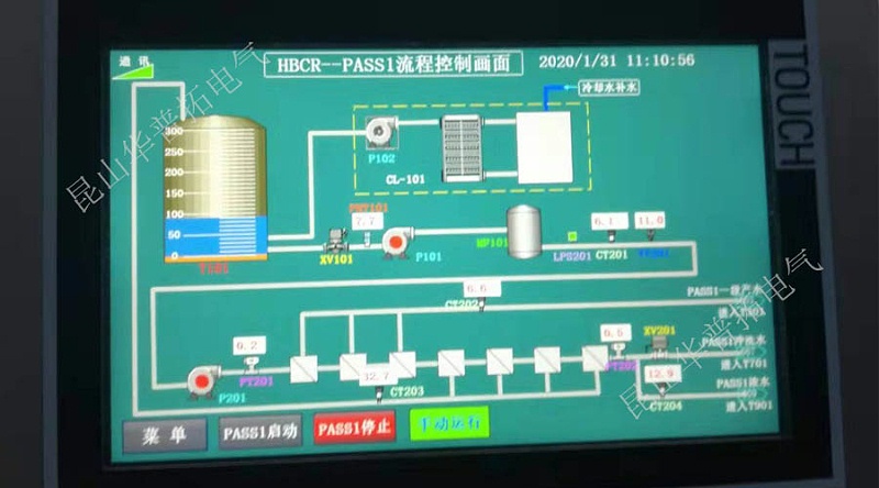  水處理系統(tǒng)plc控制柜觸摸屏畫(huà)面